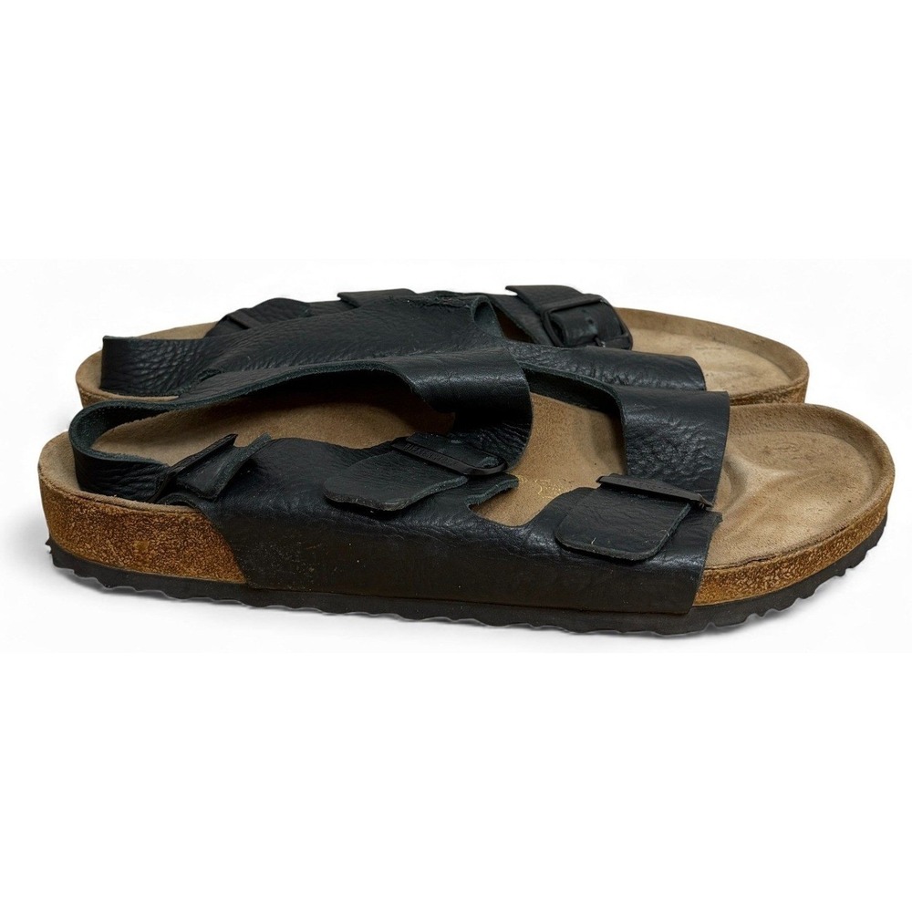 Birkenstock Milano Buckled Slingback Sandals Mens EU 45 US 12 M Black Comfort
